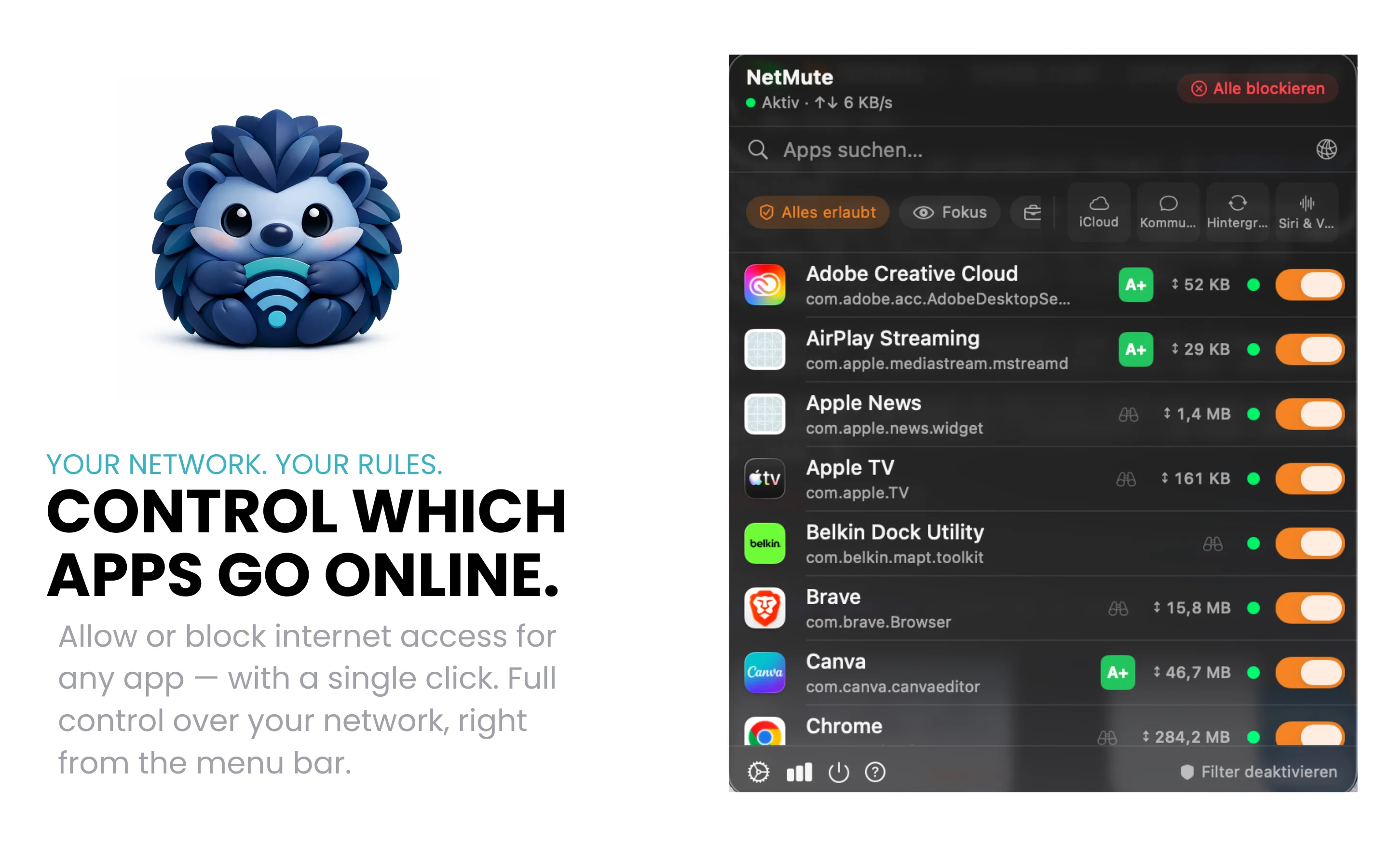 NetMute: Die macOS Firewall, die dir zeigt welche Apps dich tracken — Firmenneuigkeiten