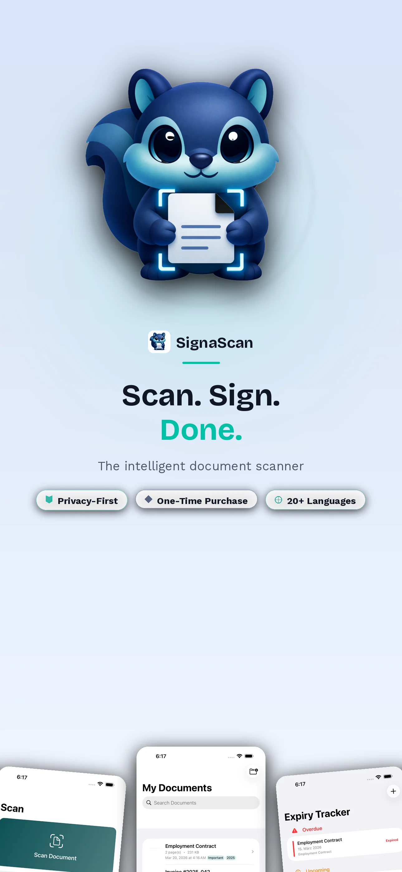 SignaScan App-Übersicht