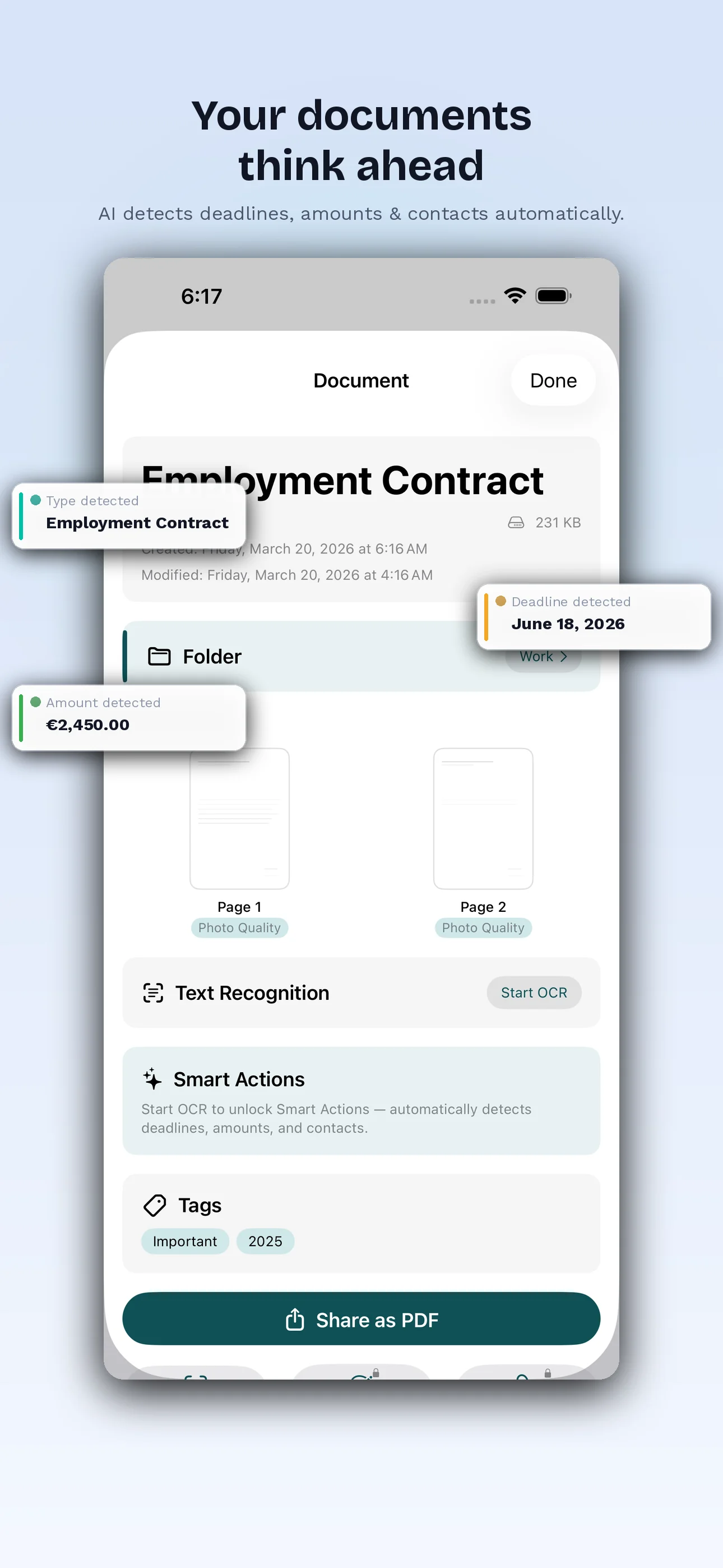 Smarte Dokumentenfunktionen in SignaScan